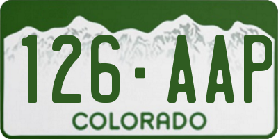 CO license plate 126AAP