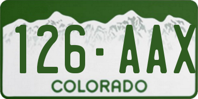 CO license plate 126AAX