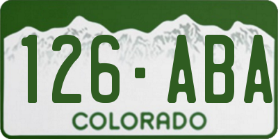 CO license plate 126ABA