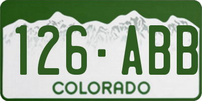 CO license plate 126ABB
