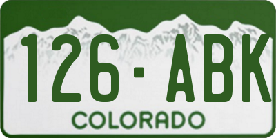 CO license plate 126ABK
