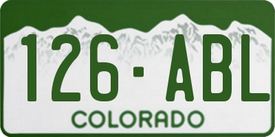 CO license plate 126ABL