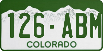 CO license plate 126ABM