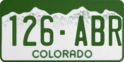 CO license plate 126ABR