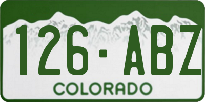 CO license plate 126ABZ