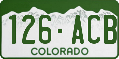 CO license plate 126ACB