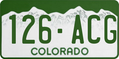 CO license plate 126ACG