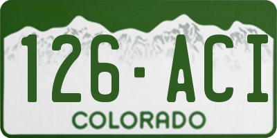 CO license plate 126ACI