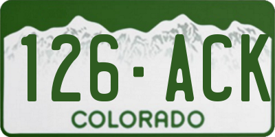 CO license plate 126ACK