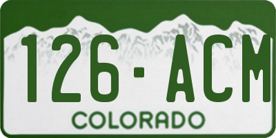 CO license plate 126ACM