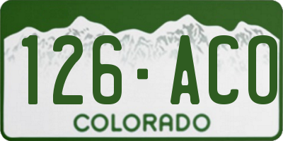 CO license plate 126ACO