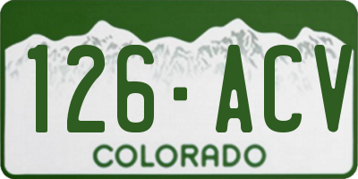 CO license plate 126ACV