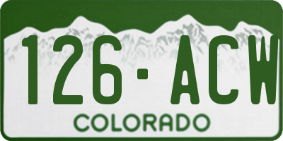 CO license plate 126ACW