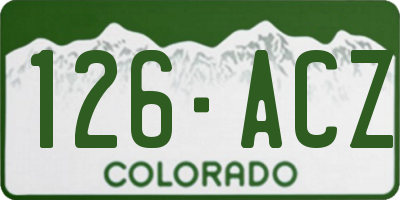 CO license plate 126ACZ