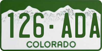 CO license plate 126ADA