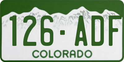 CO license plate 126ADF