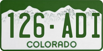 CO license plate 126ADI