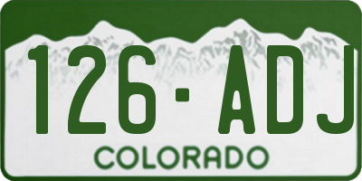CO license plate 126ADJ