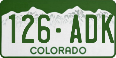 CO license plate 126ADK