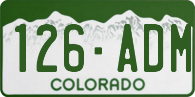 CO license plate 126ADM