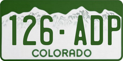 CO license plate 126ADP