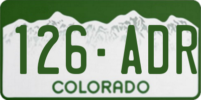 CO license plate 126ADR