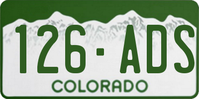 CO license plate 126ADS