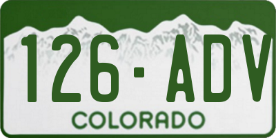CO license plate 126ADV