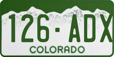 CO license plate 126ADX