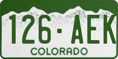 CO license plate 126AEK
