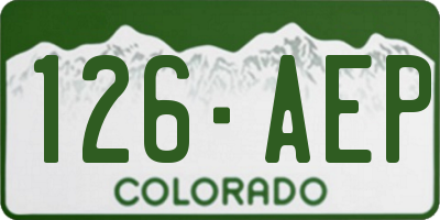CO license plate 126AEP