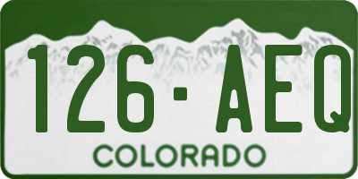 CO license plate 126AEQ