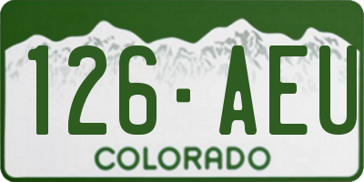 CO license plate 126AEU