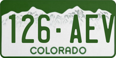 CO license plate 126AEV