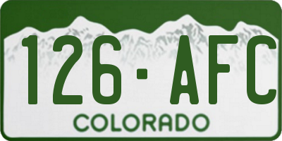 CO license plate 126AFC