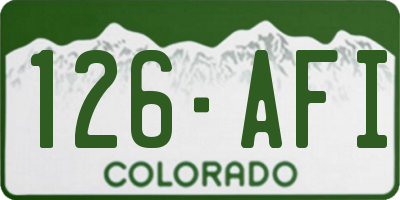 CO license plate 126AFI