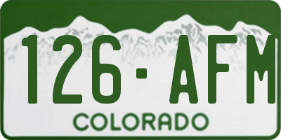 CO license plate 126AFM