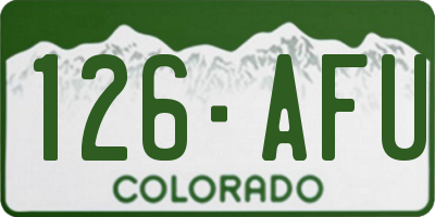 CO license plate 126AFU