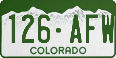 CO license plate 126AFW