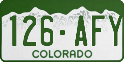 CO license plate 126AFY