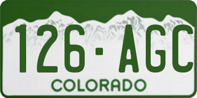 CO license plate 126AGC