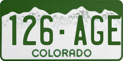 CO license plate 126AGE