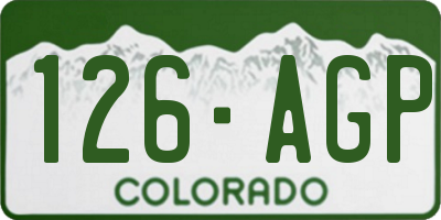 CO license plate 126AGP