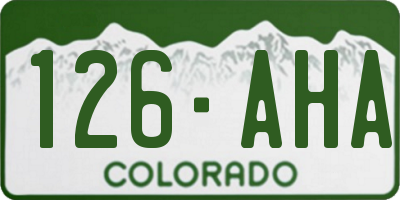 CO license plate 126AHA