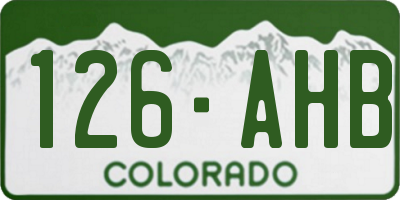 CO license plate 126AHB