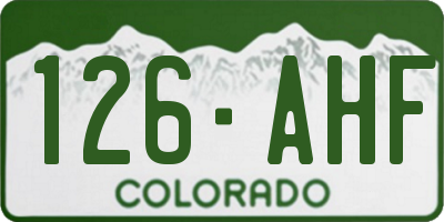 CO license plate 126AHF