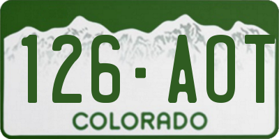 CO license plate 126AOT