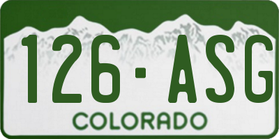 CO license plate 126ASG