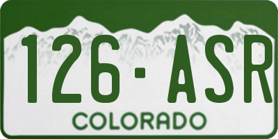 CO license plate 126ASR