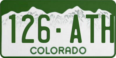 CO license plate 126ATH